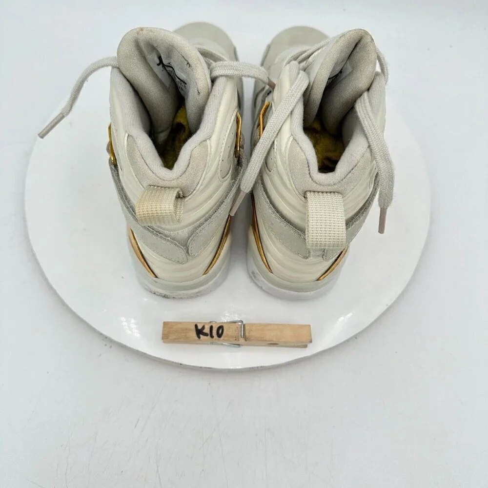 Nike Air Jordan 8 Retro Big Trophy Youth Sz 4.5Y Women 6 833378-030 White Shoes